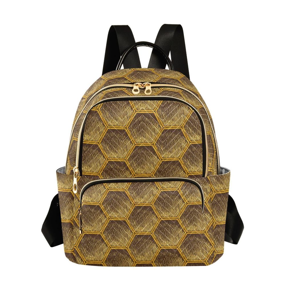 Honeycomb Bee Pattern Women’s Backpack Purse Causal Daypack Work Travel🖖